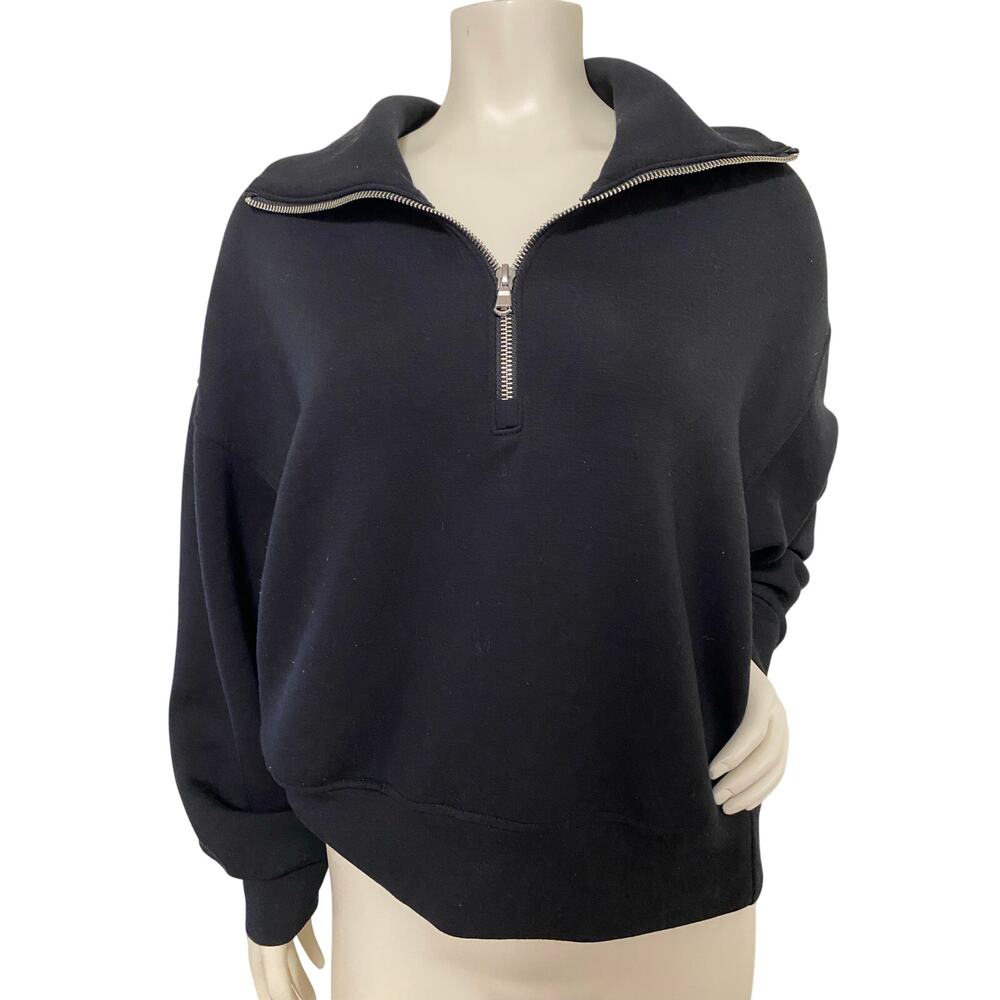 Old Navy Active Quarter Zip Fleece Pullover Women’s Medium Black